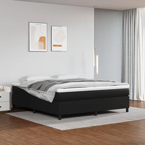 VidaXL Boxspring met matras kunstleer zwart 160x200 cm