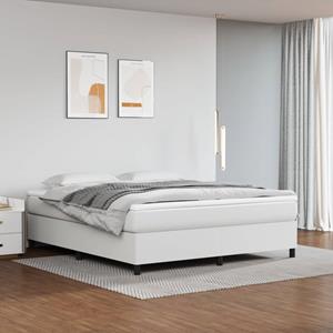 VidaXL Boxspring met matras kunstleer wit 160x200 cm