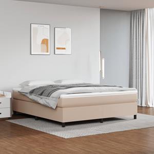 VidaXL Boxspring met matras kunstleer cappuccinokleurig 160x200 cm