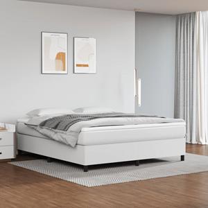 VidaXL Boxspring met matras kunstleer wit 180x200 cm