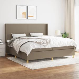 VidaXL Boxspring met matras stof taupe 200x200 cm