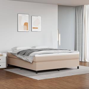 VidaXL Boxspring met matras kunstleer cappuccinokleurig 180x200 cm