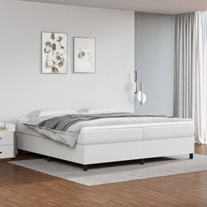 VidaXL Boxspring met matras kunstleer wit 200x200 cm