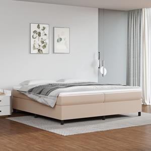 VidaXL Boxspring met matras kunstleer cappuccinokleurig 200x200 cm