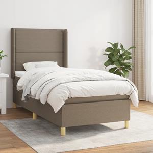 VidaXL Boxspring met matras stof taupe 90x190 cm