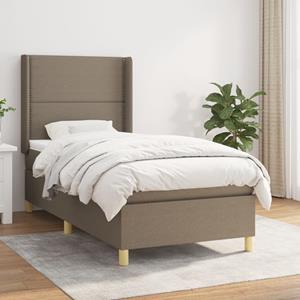 VidaXL Boxspring met matras stof taupe 100x200 cm