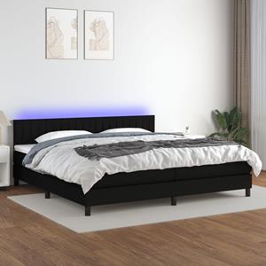 VidaXL Boxspring met matras en LED stof zwart 200x200 cm