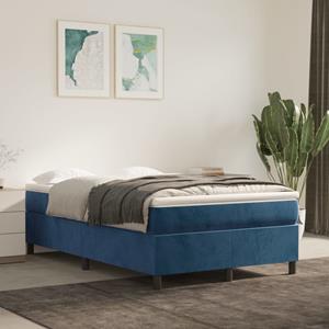 VidaXL Boxspring met matras fluweel donkerblauw 120x200 cm