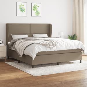 VidaXL Boxspring met matras stof taupe 160x200 cm