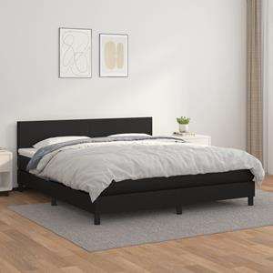 VidaXL Boxspring met matras kunstleer zwart 160x200 cm