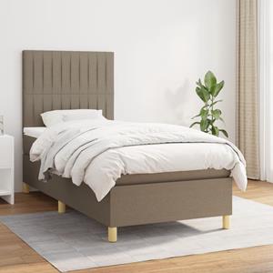 VidaXL Boxspring met matras stof taupe 90x190 cm