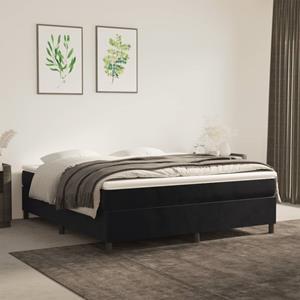 VidaXL Boxspring met matras fluweel zwart 180x200 cm