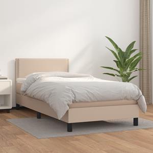 VidaXL Boxspring met matras kunstleer cappuccinokleurig 90x190 cm