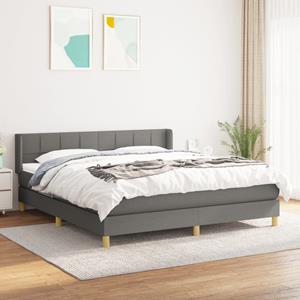 VidaXL Boxspring met matras stof donkergrijs 180x200 cm