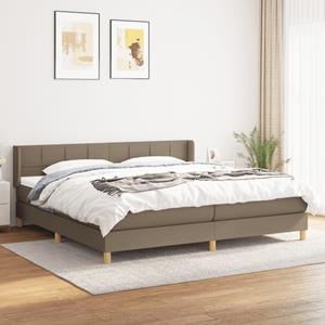 VidaXL Boxspring met matras stof taupe 200x200 cm