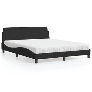 VidaXL Bed met matras fluweel zwart 160x200 cm