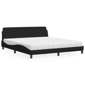 VidaXL Bed met matras stof zwart 180x200 cm