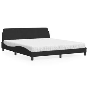 VidaXL Bed met matras fluweel zwart 180x200 cm