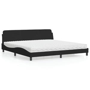 VidaXL Bed met matras fluweel zwart 200x200 cm
