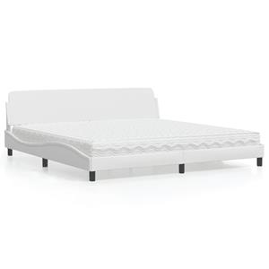 VidaXL Bed met matras kunstleer wit 200x200 cm