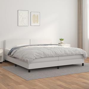 VidaXL Boxspring met matras kunstleer wit 200x200 cm