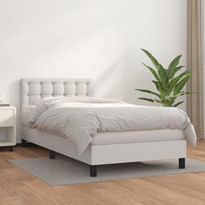 VidaXL Boxspring met matras kunstleer wit 90x190 cm