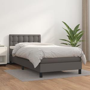 VidaXL Boxspring met matras kunstleer grijs 90x190 cm