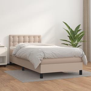 VidaXL Boxspring met matras kunstleer cappuccinokleurig 90x190 cm