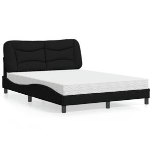 VidaXL Bed met matras stof zwart 140x190 cm