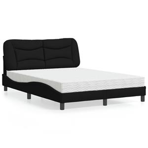 VidaXL Bed met matras stof zwart 140x200 cm