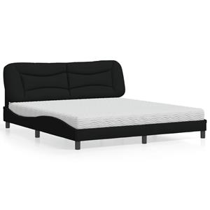 VidaXL Bed met matras stof zwart 180x200 cm