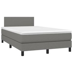 VidaXL Boxspring met matras stof donkergrijs 120x200 cm