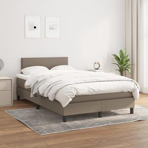 VidaXL Boxspring met matras stof taupe 120x200 cm