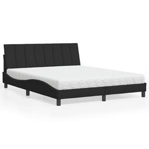 VidaXL Bed met matras fluweel zwart 160x200 cm