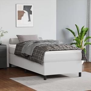 VidaXL Boxspring met matras kunstleer wit 100x200 cm