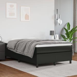 VidaXL Boxspring met matras kunstleer zwart 120x200 cm