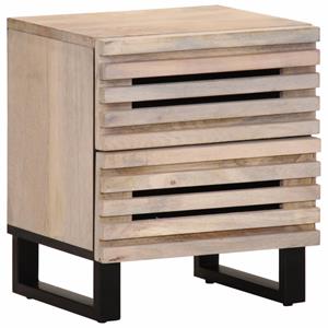 vidaXL Nachtkastjes 2 st 40x33x46 cm massief gebleekt mangohout