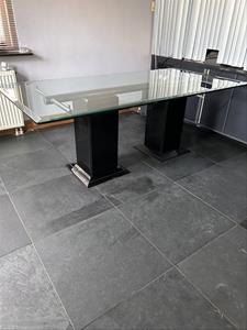 Whoppah Moderne tafel Chrome/Glass/Wood - Tweedehands