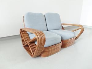 Whoppah Paul Frankl bamboo two seat sofa Wool/Rattan - Tweedehands