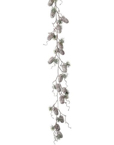 Creativ deco Winterse kunstplant Guirlande met dennenappels, frozen, lengte 127 cm