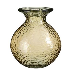 Mica Decorations Verdal Vaas - 29x29x33 cm - Glas - Donkergeel