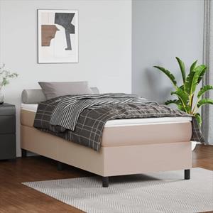 VidaXL Boxspring met matras kunstleer cappuccinokleurig 100x200 cm