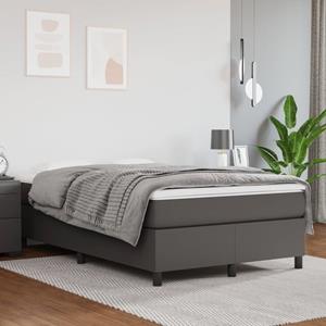 VidaXL Boxspring met matras kunstleer grijs 120x200 cm