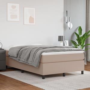 VidaXL Boxspring met matras kunstleer cappuccinokleurig 120x200 cm