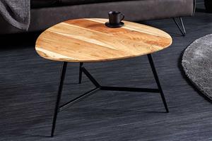 Invicta Interior Massief houten salontafel BEAUTY BY NATURE 60cm acacia driehoekig metaal zwart - 43740