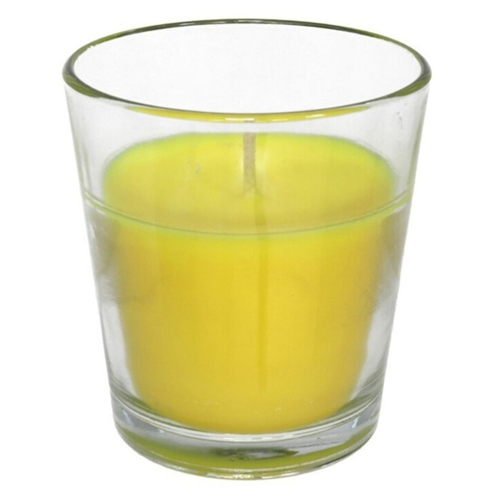 Gerimport Citronella kaars in potje - glas - 10 branduren - D7 x H7 cm -