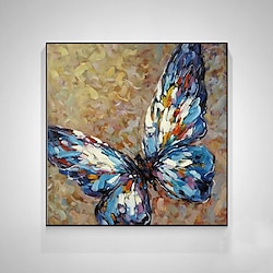 Light in the box vlinderolieverfschilderij met de hand geschilderd vlinderolieverfschilderij op canvas - modern impressionistisch dierenschilderij kunst aan de muur dik dierlijk schilderij zware textuur dierlijk