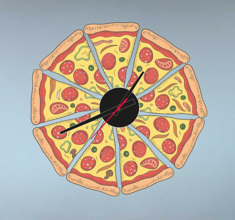 Tenstickers Klok sticker pizza