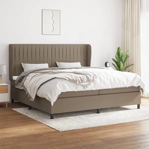 VidaXL Boxspring met matras stof taupe 200x200 cm