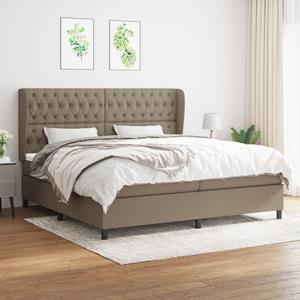 VidaXL Boxspring met matras stof taupe 200x200 cm